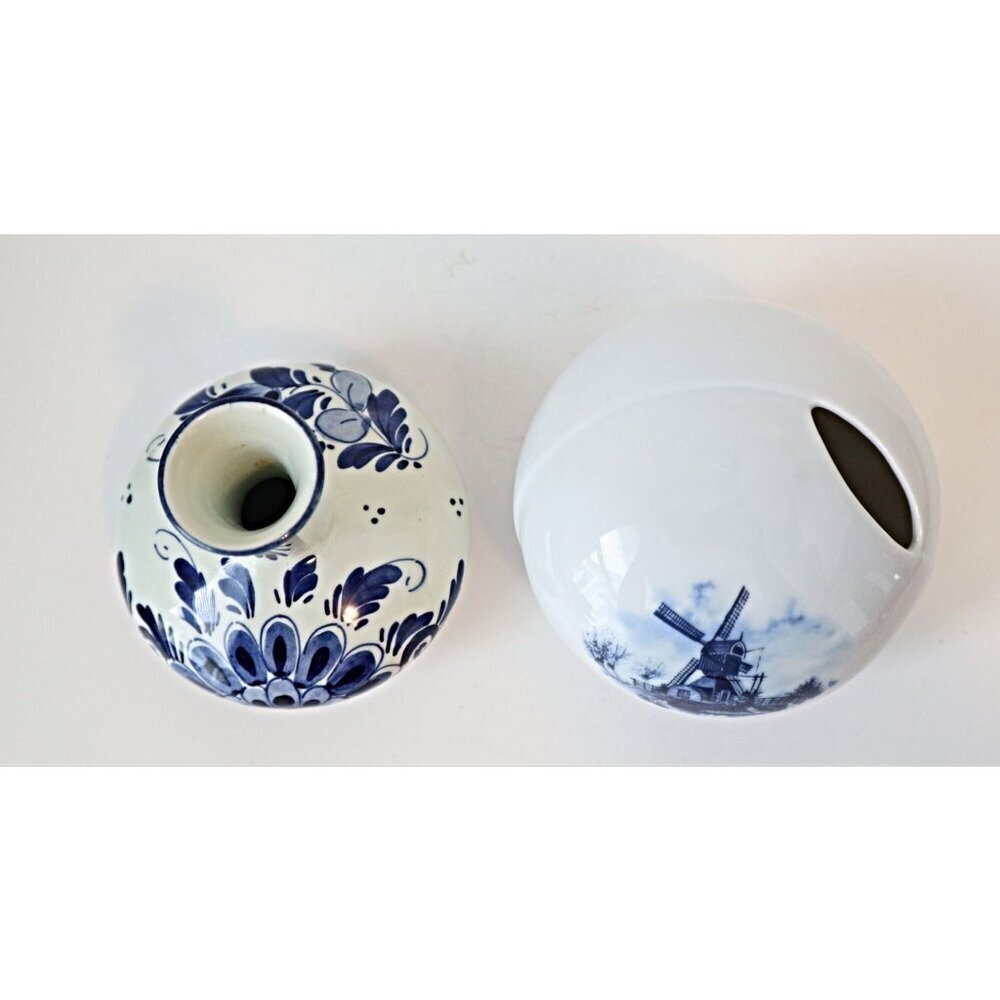 2 Vintage Delft Blue Vases Vase Holland Delftware Bud Vase